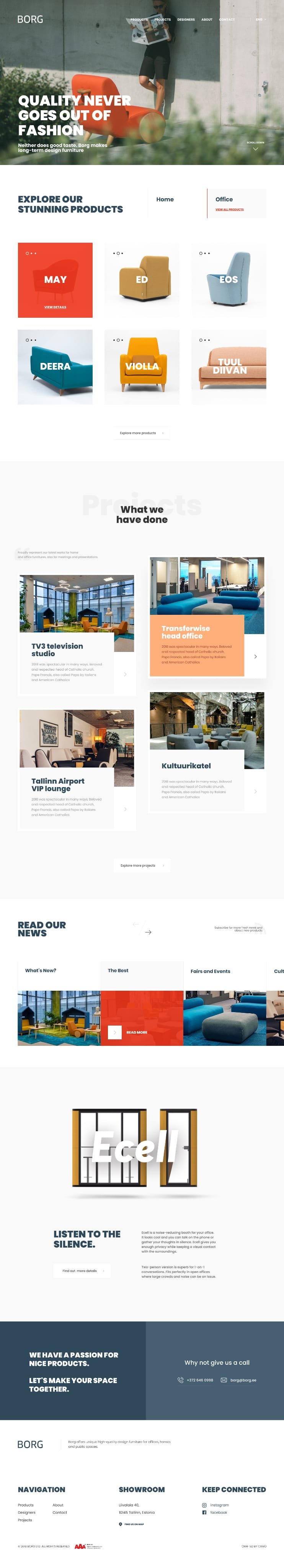 Borg Furniture full homepage — desktop